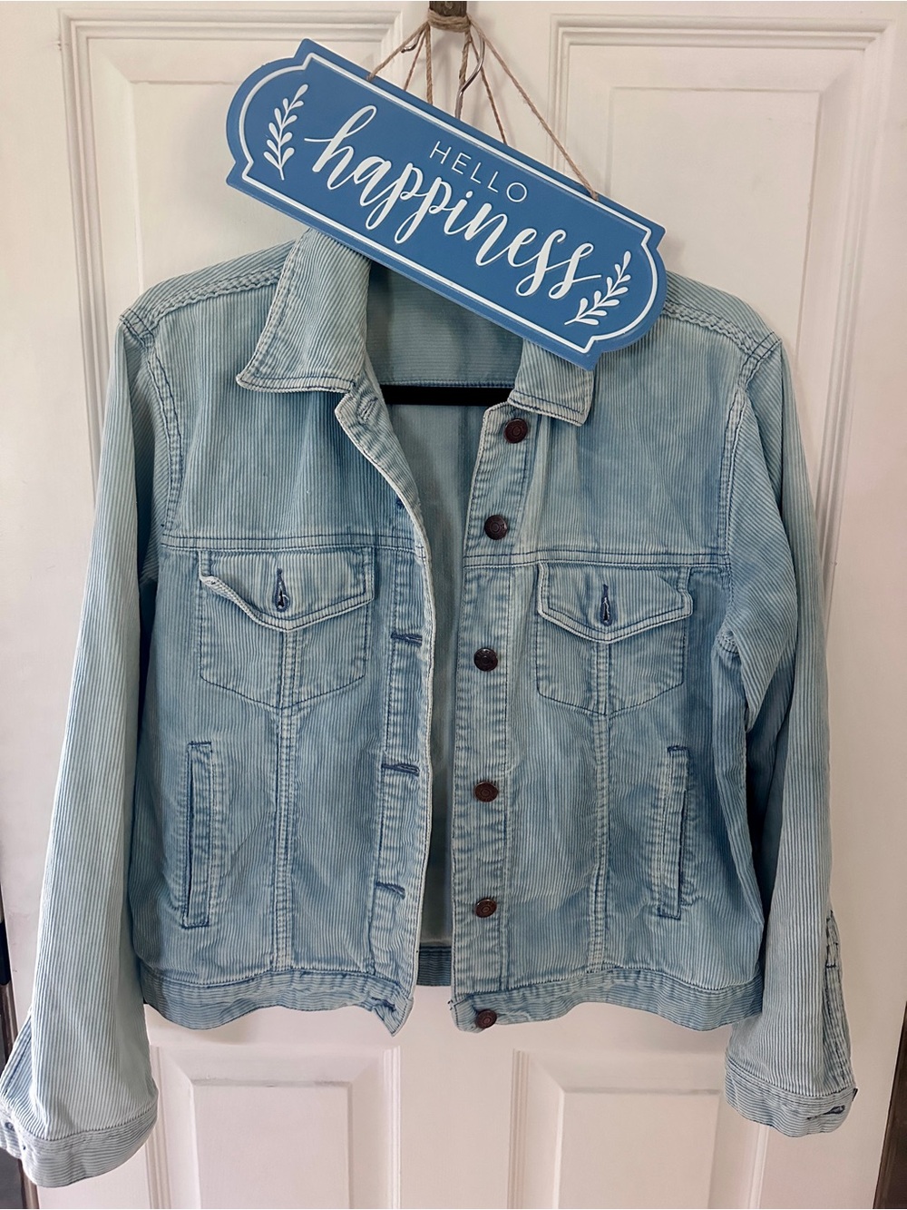 J. Crew Light Blue Corduroy Vintage Trucker Jacket - Size S